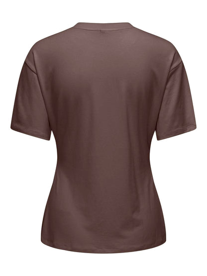 Onlceline S/s Button Top Ff Jrs Brun