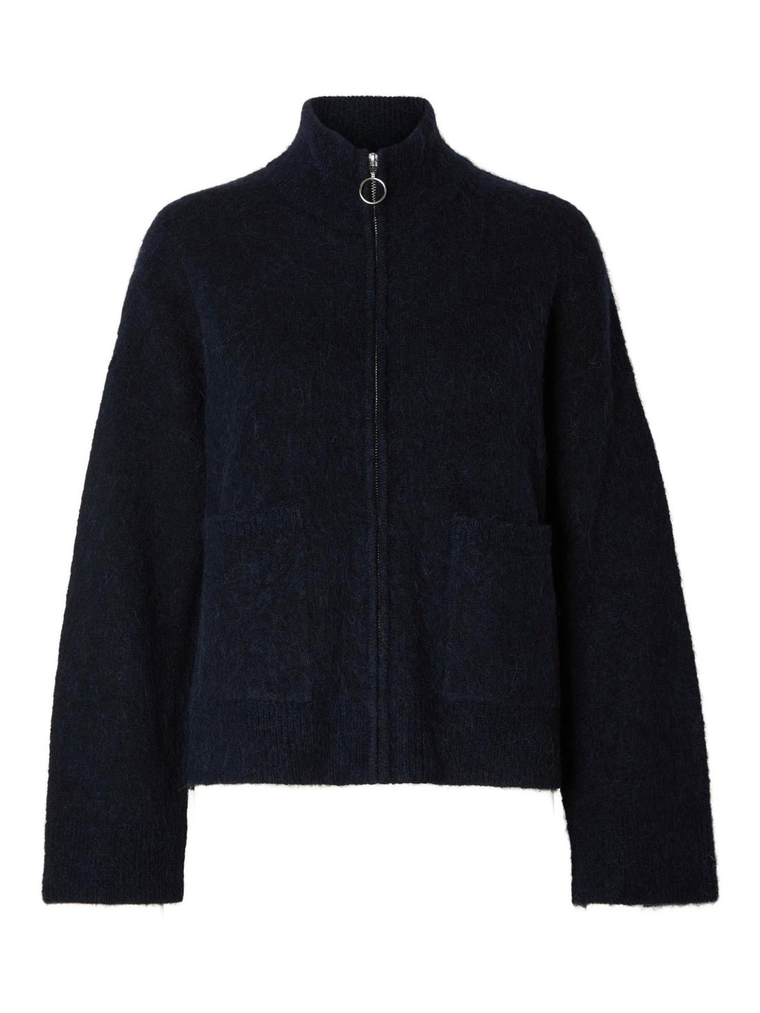 SLFSIA RAS LS KNIT ZIPPER CARDIGAN Mørkeblå
