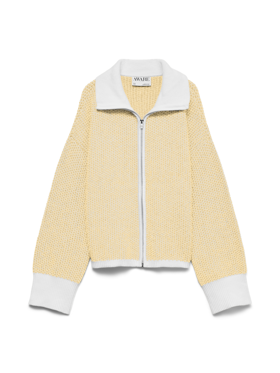 Awollie Ls Zip Knit Cardigan Gul