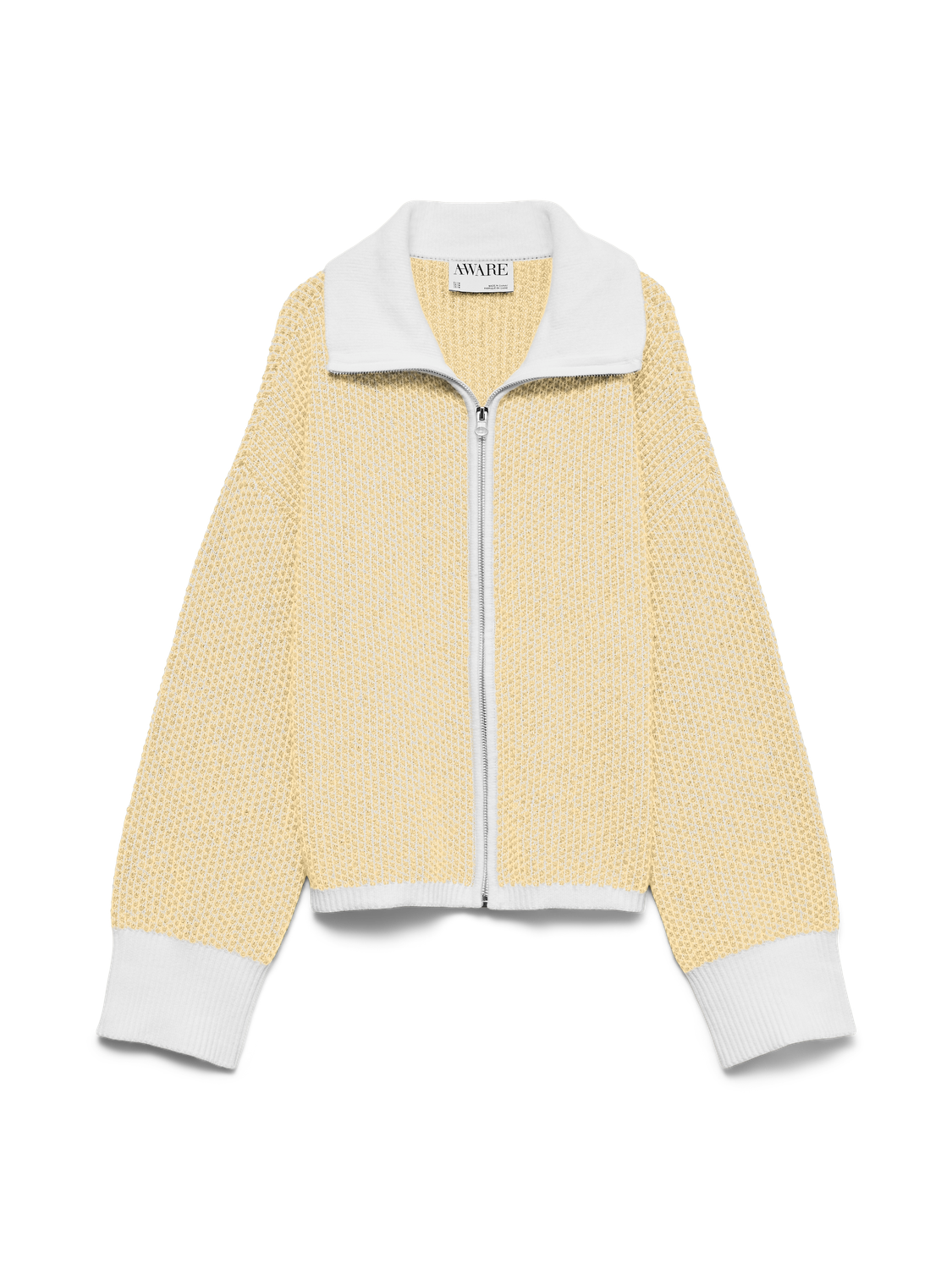 Awollie Ls Zip Knit Cardigan Gul