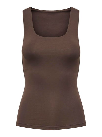Onlea S/l 2-Ways Fit Top Jrs Noos Mørkebrun