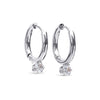 Oline - Crystal Hoop Earrings Stainless Steel Sølv