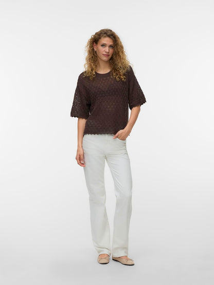 Vmmanila 2/4 O-Neck Pullover Brun