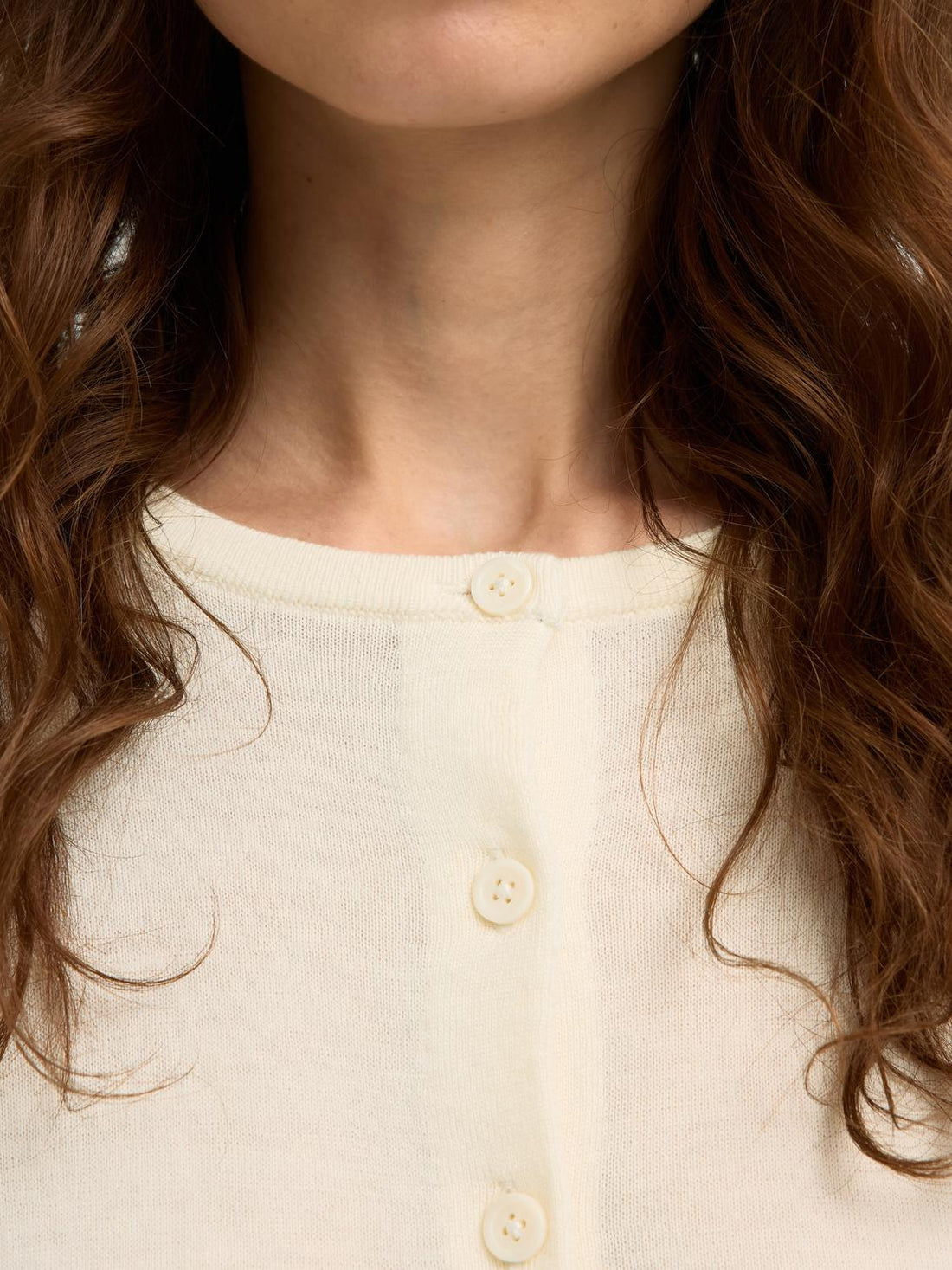 Slwthea Ls Knit Merino Cardigan Noos Hvit