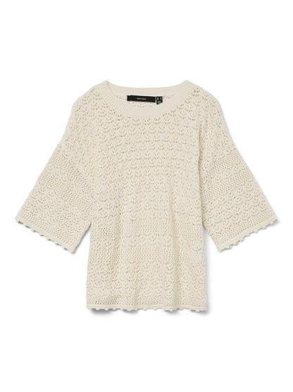 Vmmanila 2/4 O-Neck Pullover Beige