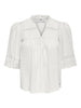 Jdyjulie 2/4 Lace Detail Top Wvn Exp Hvit