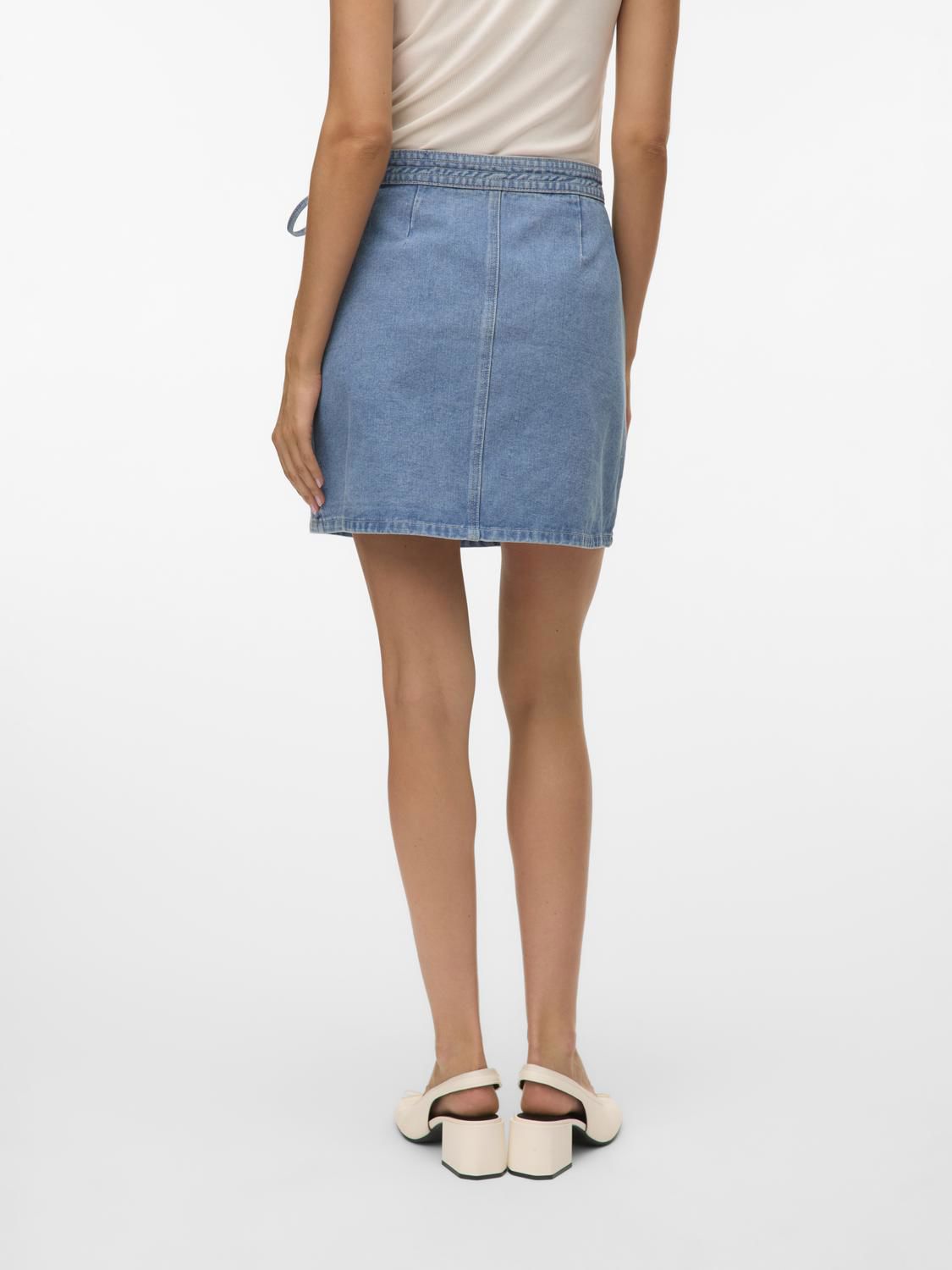 Vmliza Mr Short Denim Wrap Skirt Ga Noos Blå