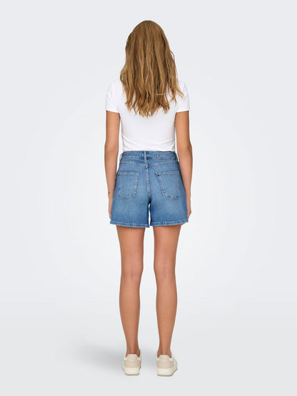 Onlgianna Mw Belted Shorts Azg Dnm Noos Blå