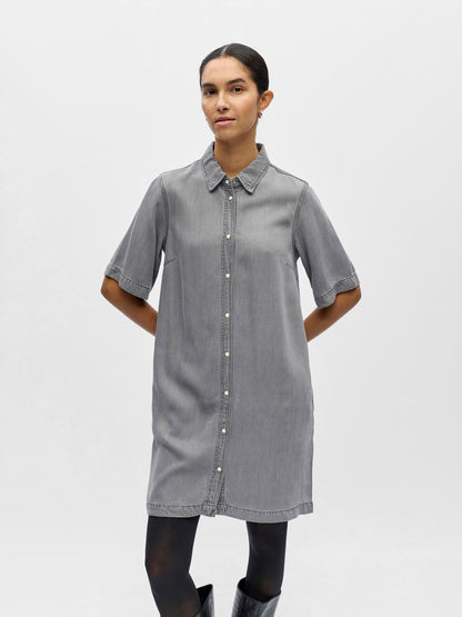 Objframe 2/4 Re Denim Dress Noos Grå