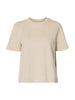 Slwessential Ss Boxy Tee Noos Beige