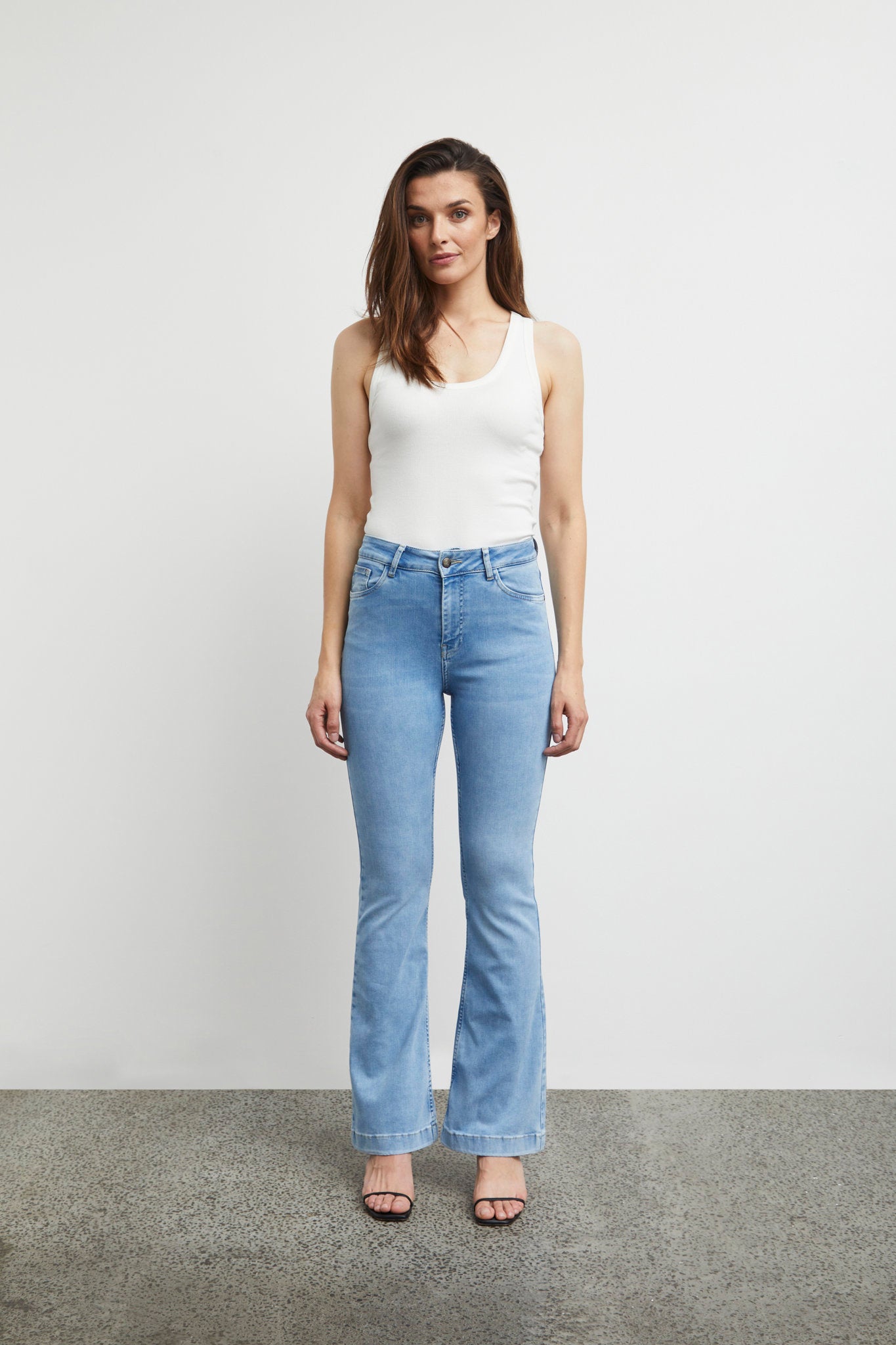 Pzbecca Uhw Bootcut Leg Blå