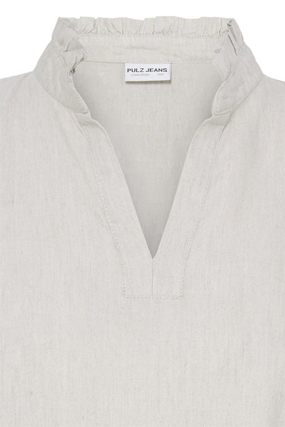 Pzluca Frill Blouse Beige