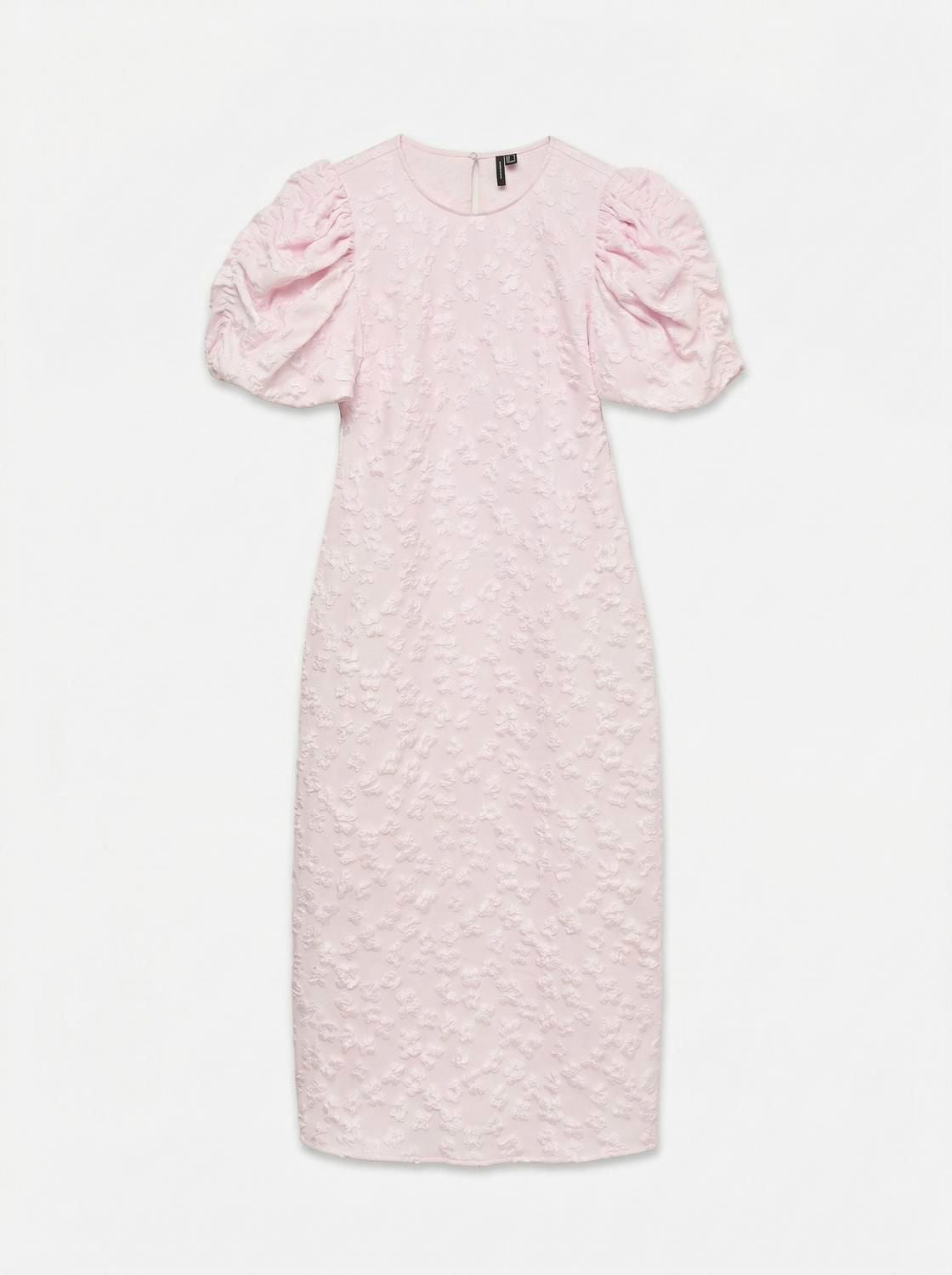 Vmfia Ss O-Neck Midi Dress Exp Rosa