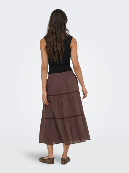Onlisabella Long Skirt Wvn Brun