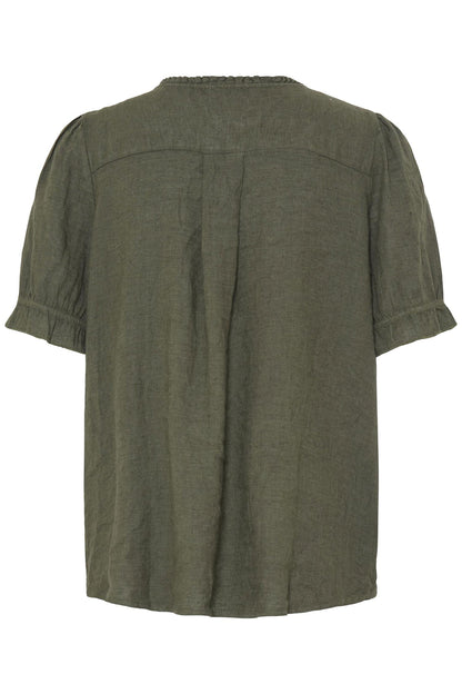 Sbfontanelle Ss Flounce Blouse Grønn