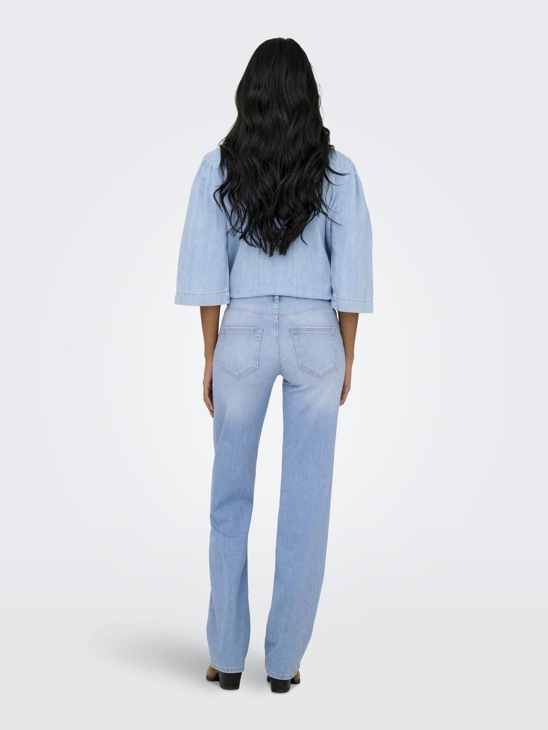Onlblush Mid Straight Dnm Rea828 Noos Blå