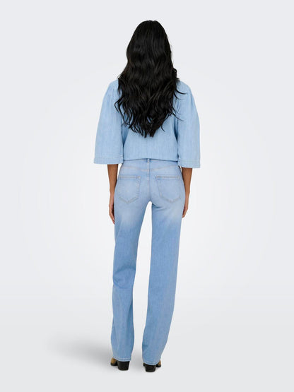 Onlblush Mid Straight Dnm Rea828 Noos Blå