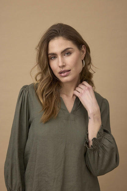 Pzluca Frill Blouse Grønn