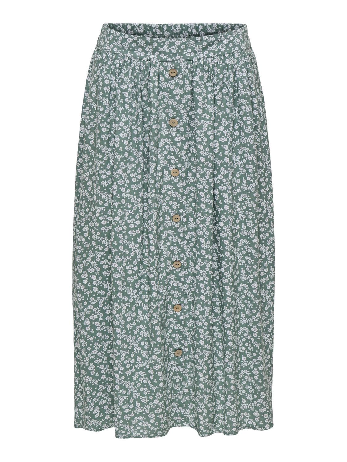 Onlmilano Aop Life Long Skirt Wvn Noos Grønn