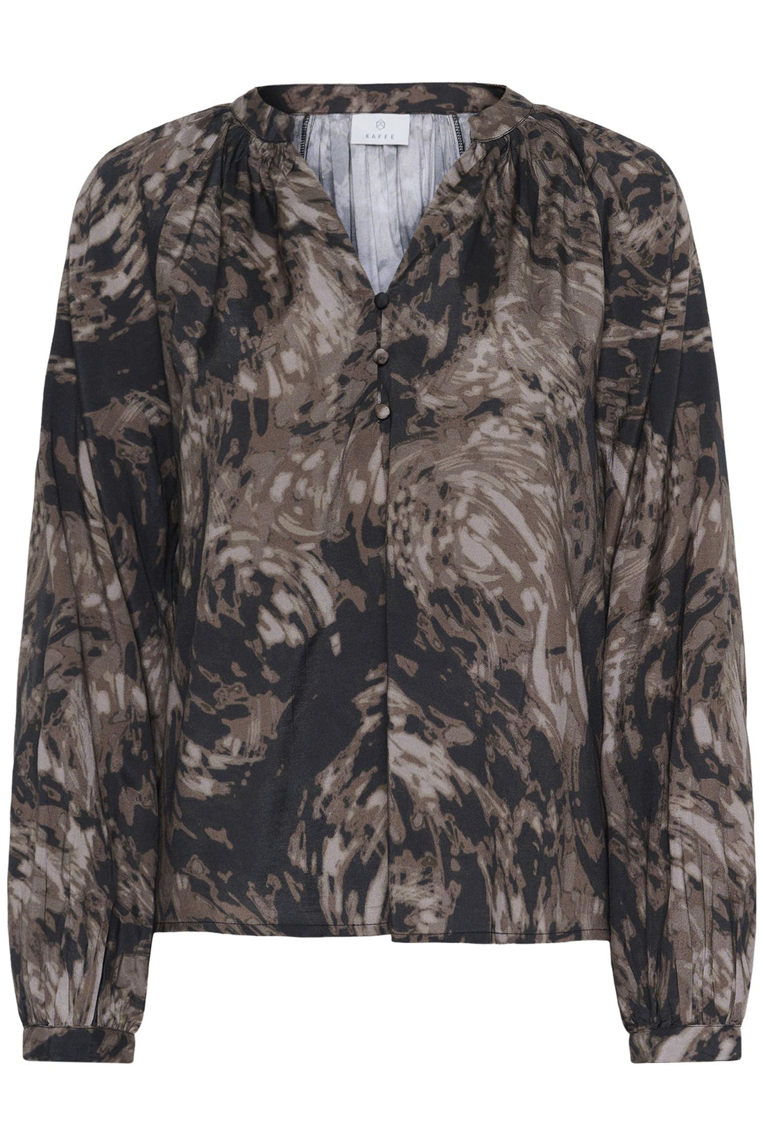 Kajamie Blouse Brown Graphic Print