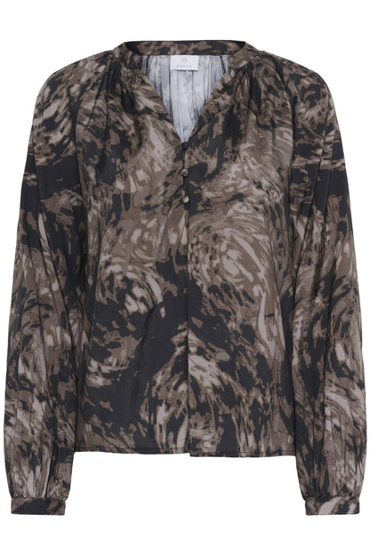 Kajamie Blouse Brown Graphic Print