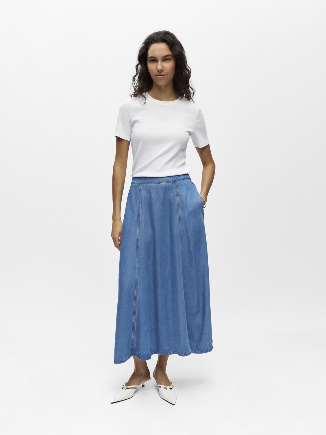 Objframe Mw Denim Skirt Noos Blå