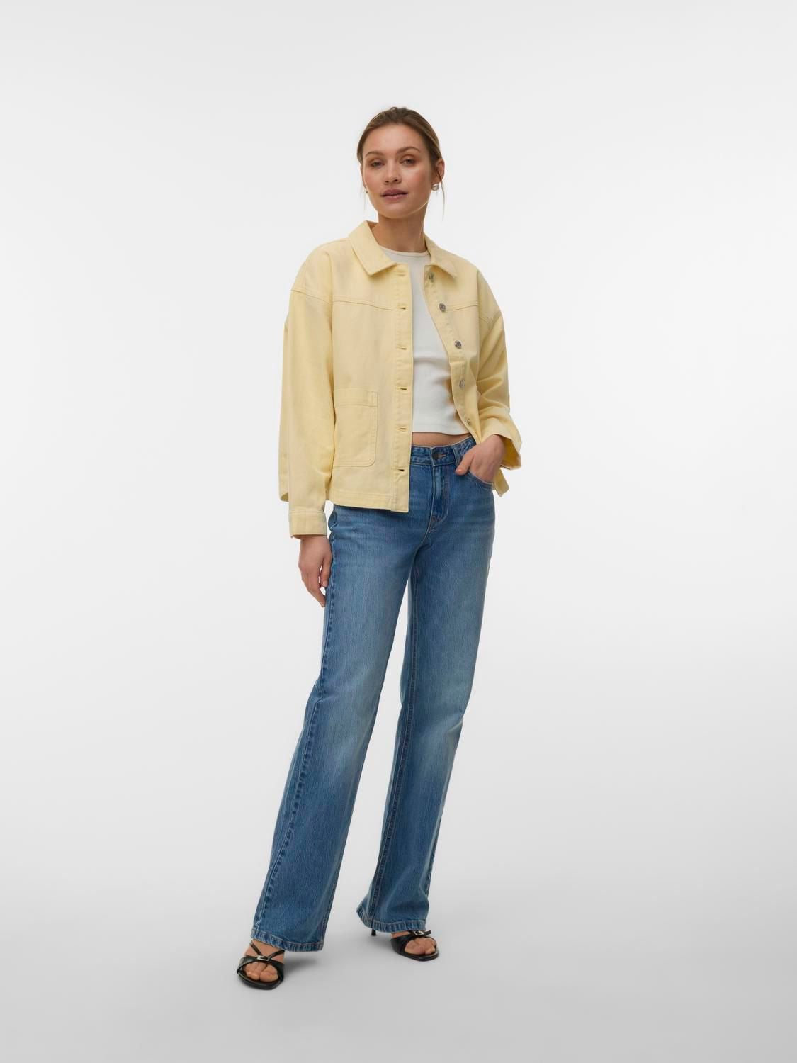 Vmjamie Ls Denim Shacket Mix Ga Noos Gul