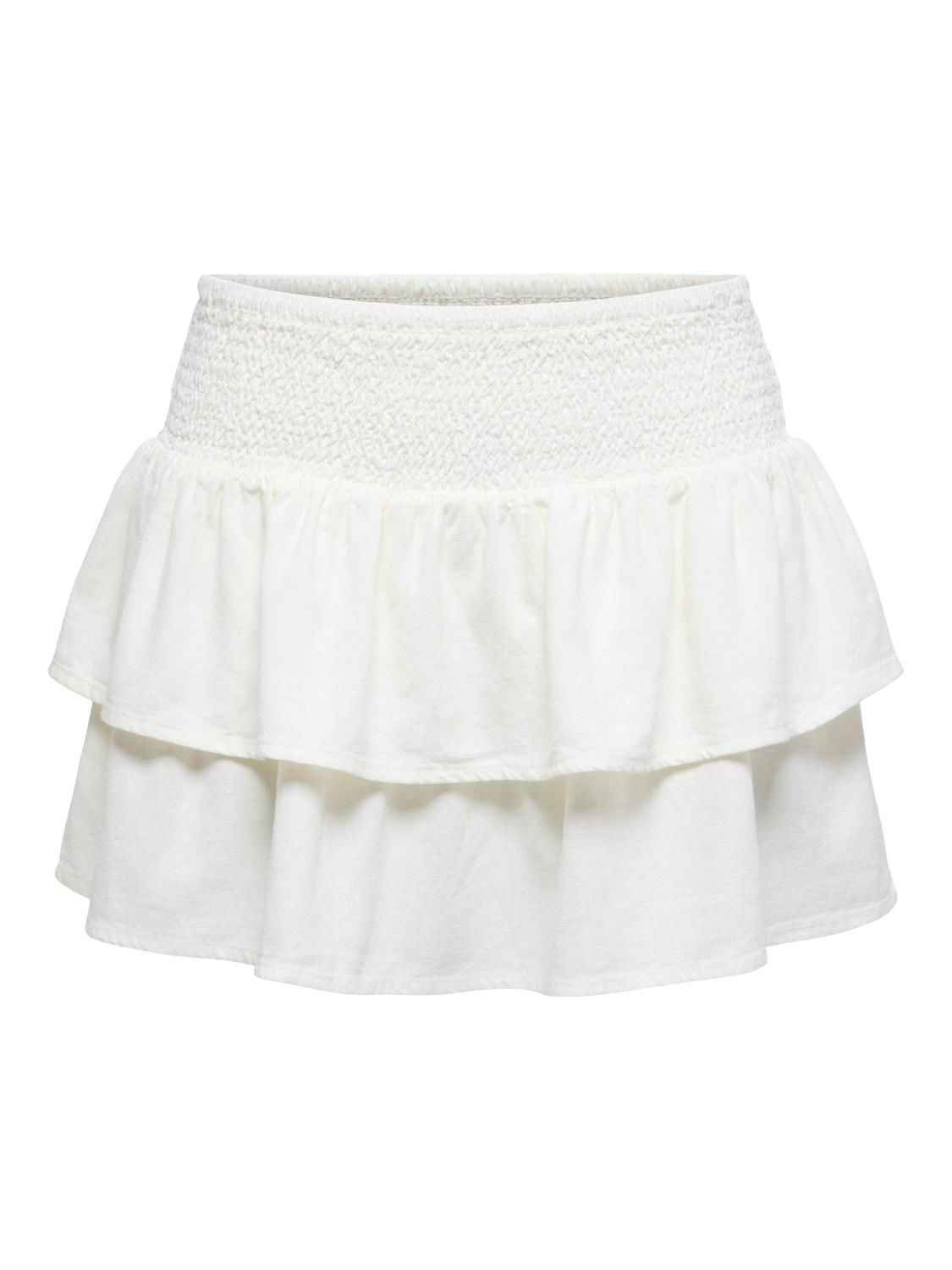 Onlgoa Mw Linen Bl Short Skirt Cc Pnt Hvit