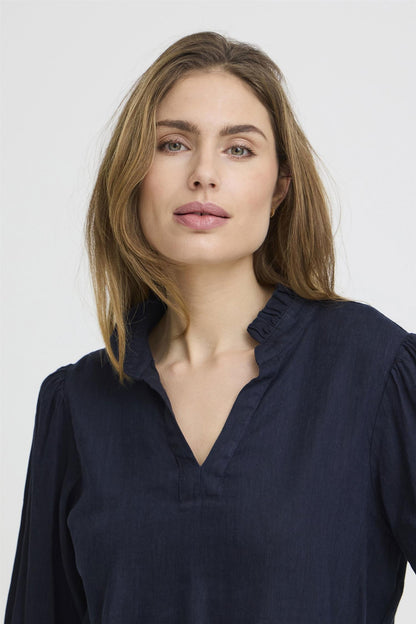 Pzluca Frill Blouse Blå