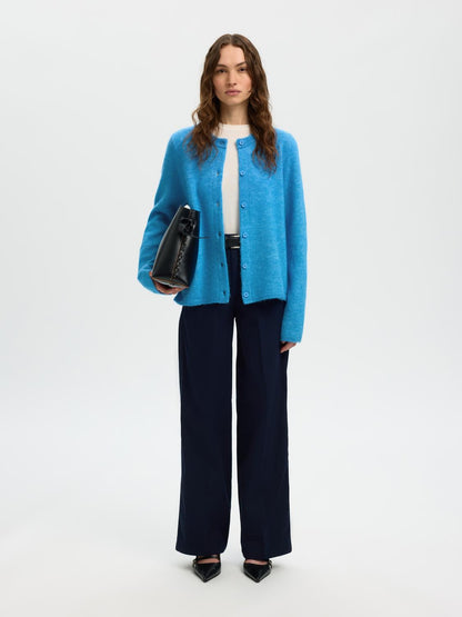 Slwlulu New Ls Knit Cardigan Noos Blå