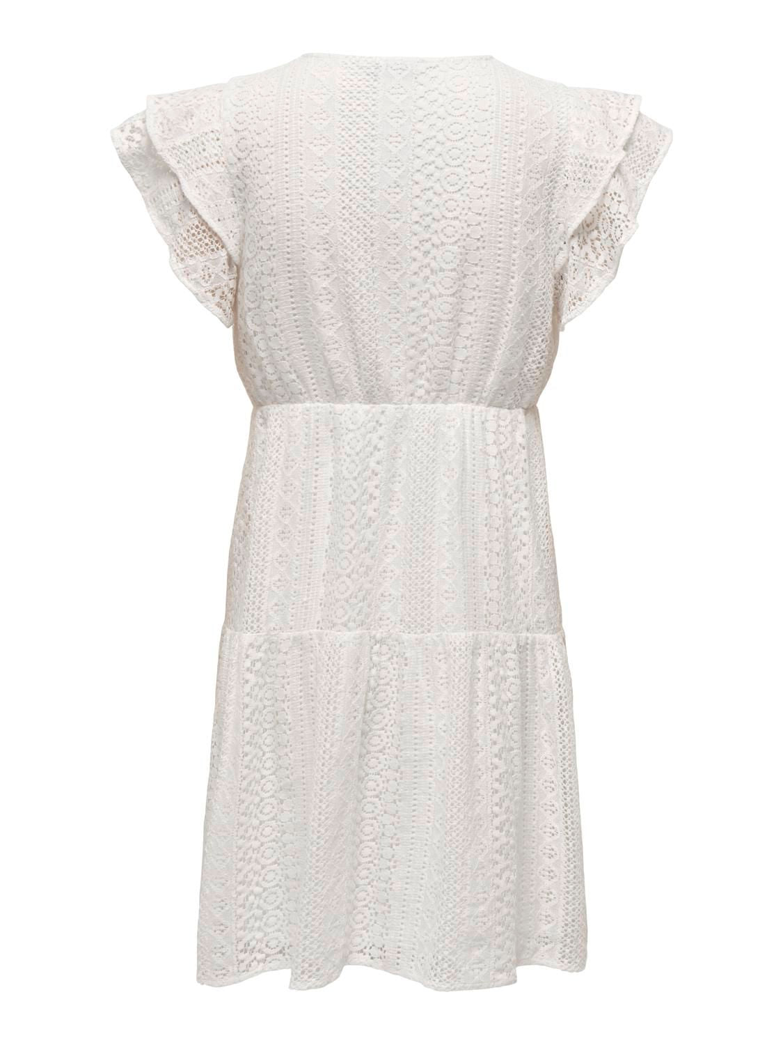 Onlhelena Lace Capsl Dress Wvn Noos Hvit