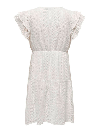 Onlhelena Lace Capsl Dress Wvn Noos Hvit
