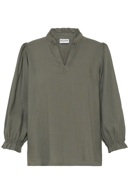 Pzluca Frill Blouse Grønn