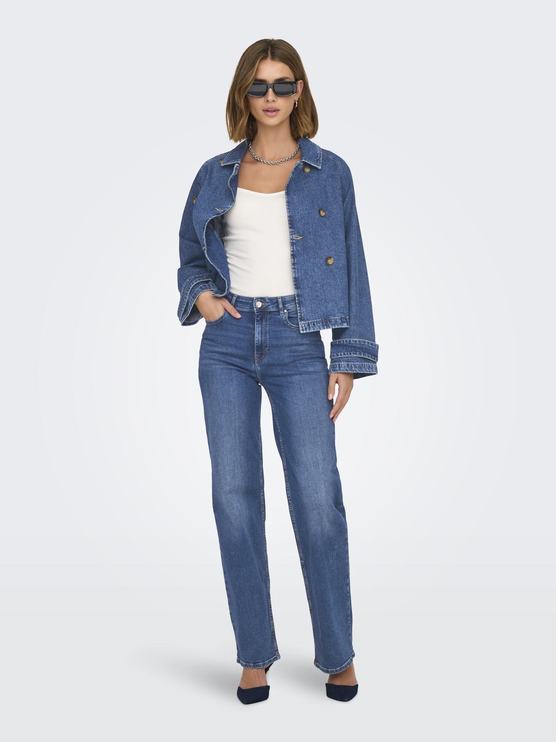 Onlapril Short Dnm Trench Akm Blå