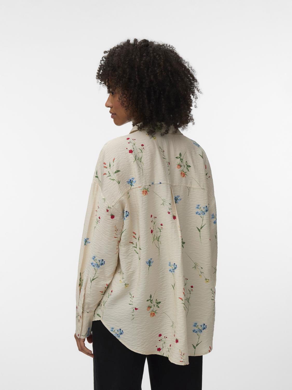 Vmjosie Ls Oversize Shirt Wvn Boo Beige