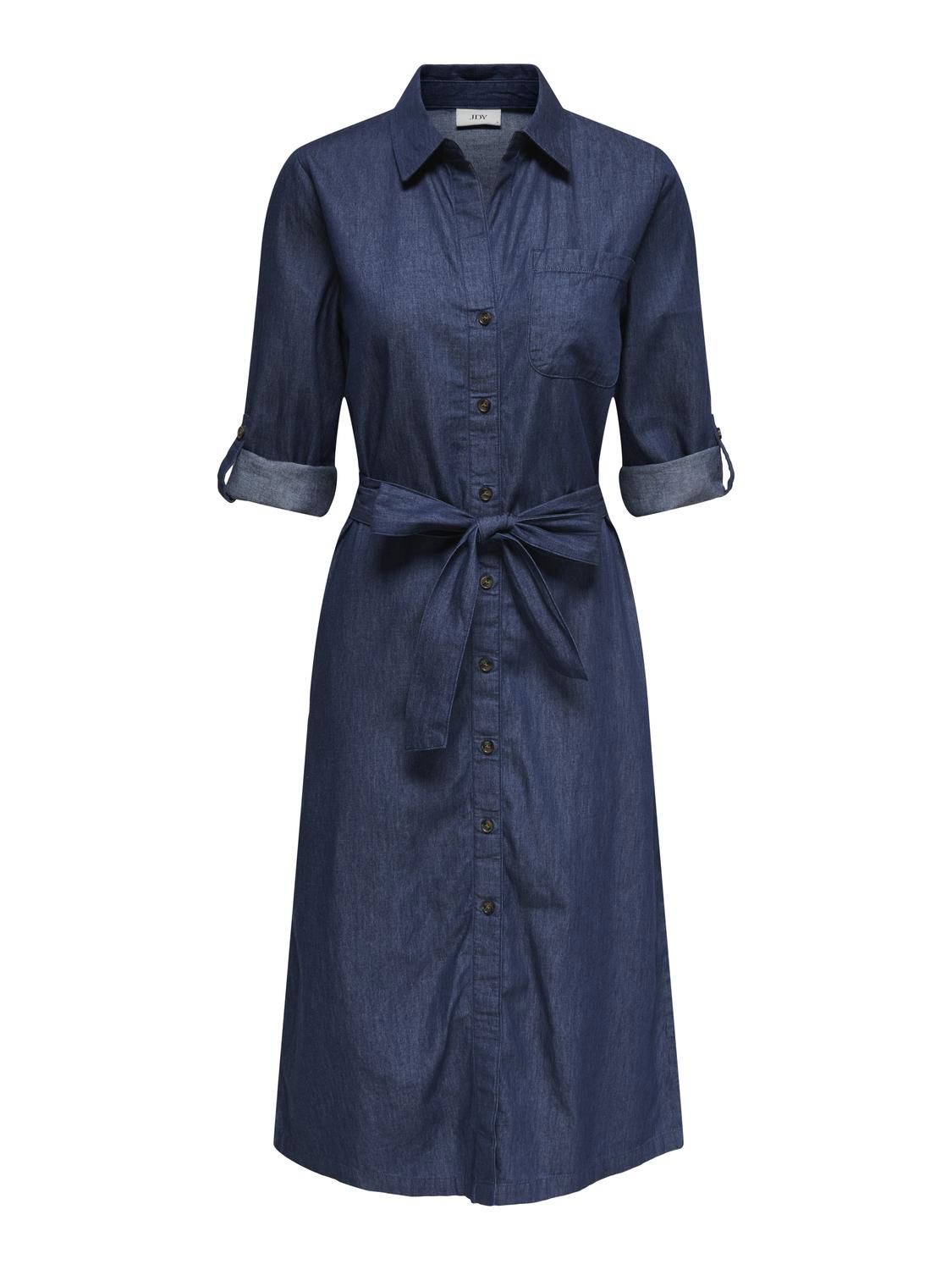 Jdykai 3/4 Midi Shirt Dress Wvn Dia Blå