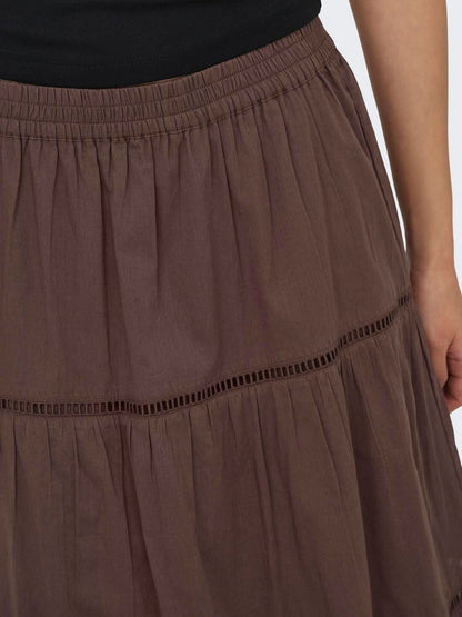 Onlisabella Long Skirt Wvn Brun