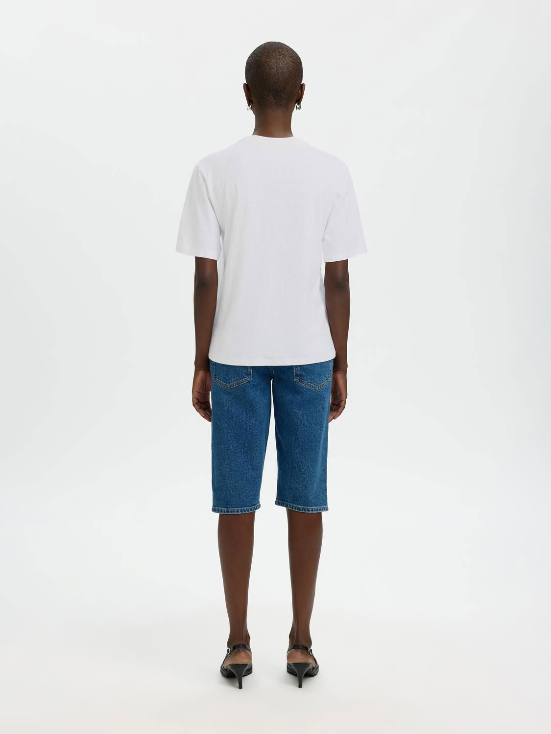 Slwada Ss Linen Blend Tee Noos Hvit