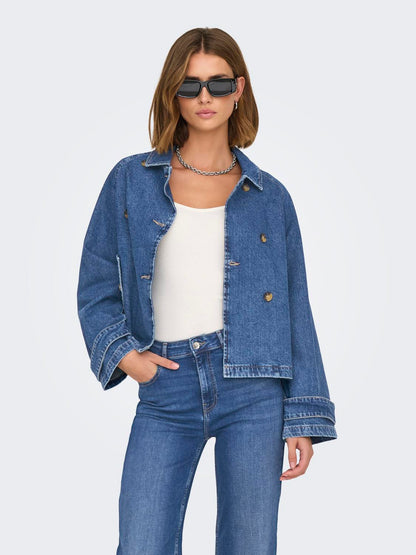 Onlapril Short Dnm Trench Akm Blå
