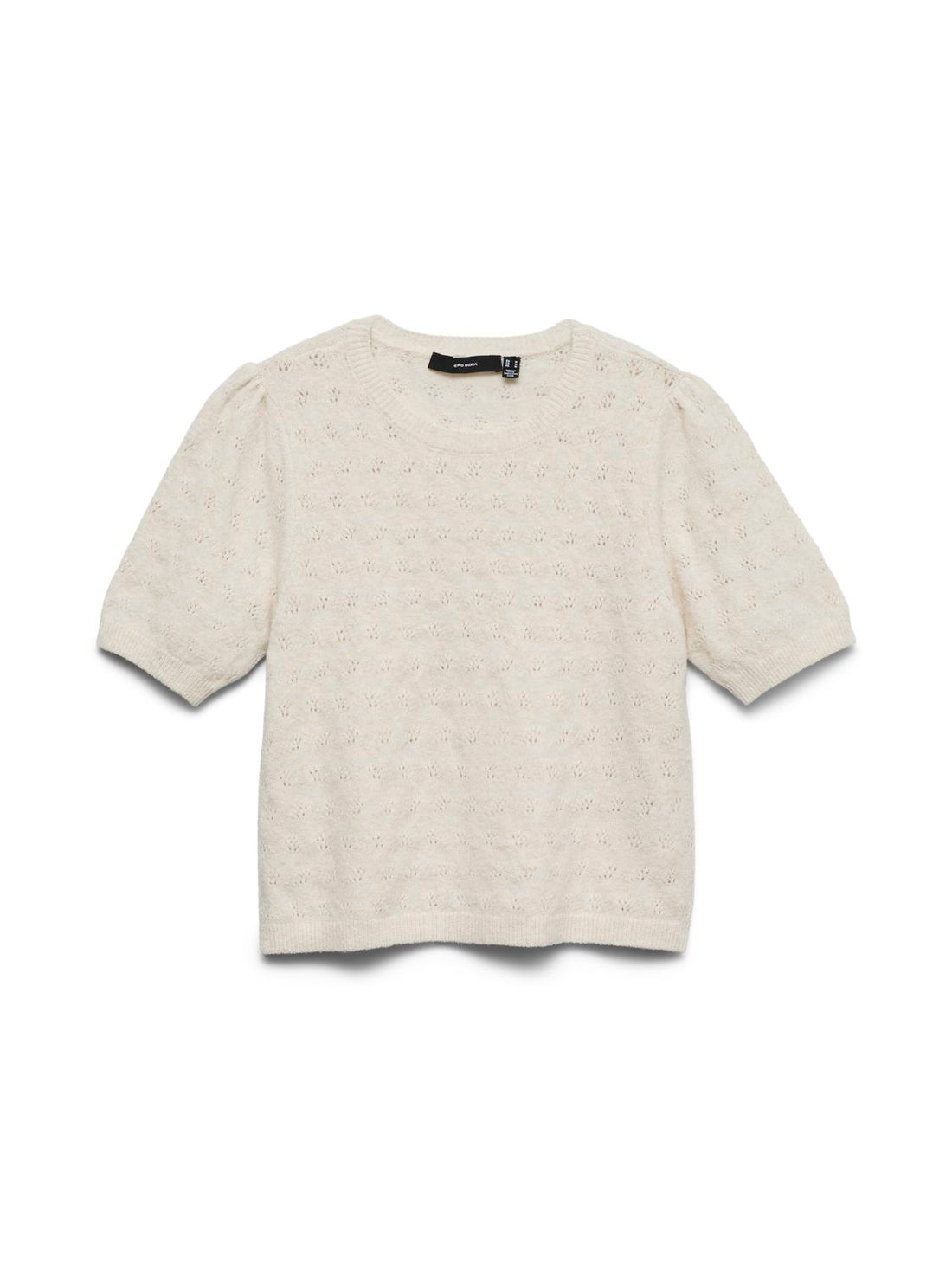 Vmdoffy Stitch 2/4 O-Neck Pullover Noos Beige