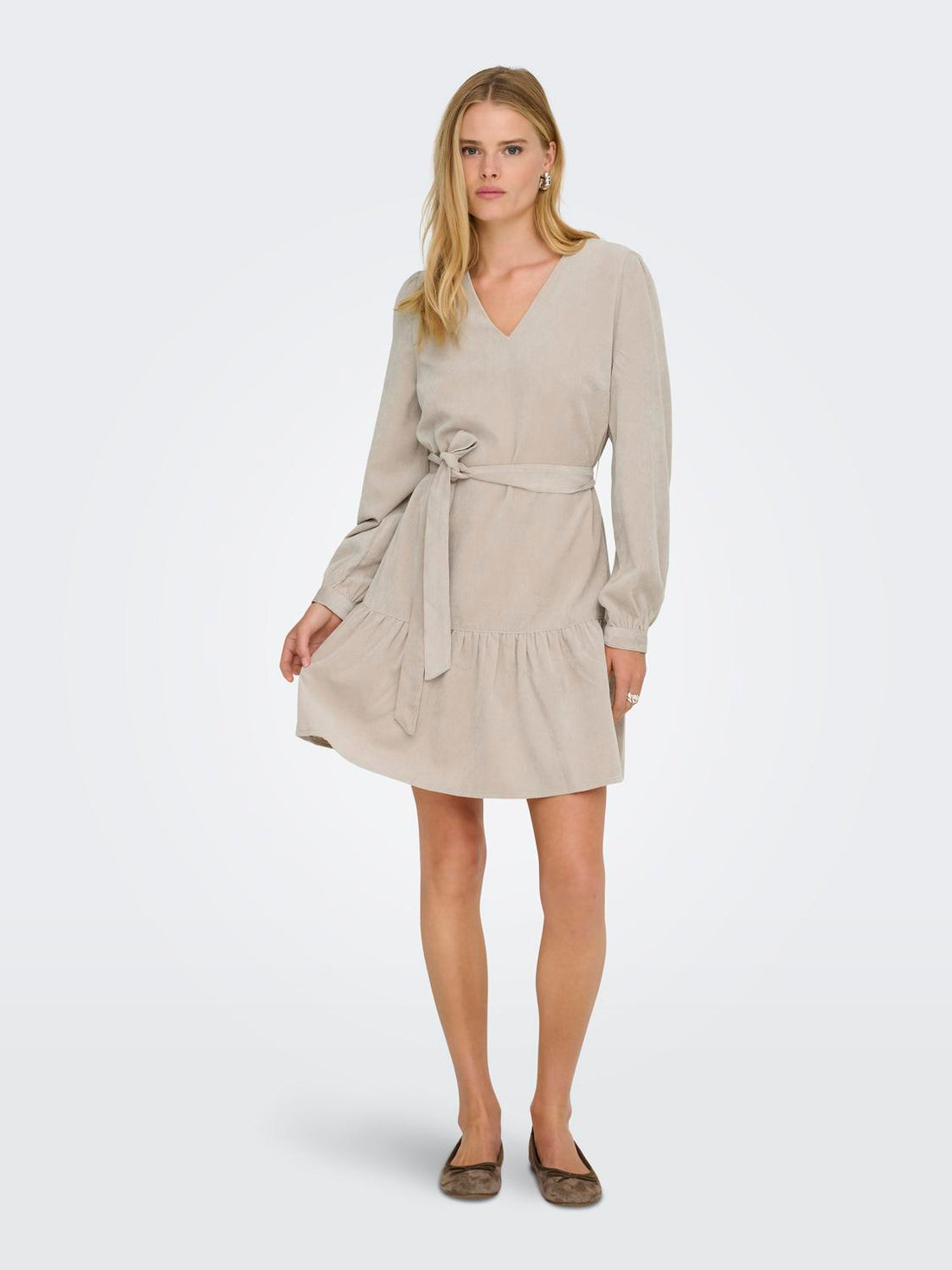 Onlmarike Life L/s Cord Belt Dress Pnt Beige