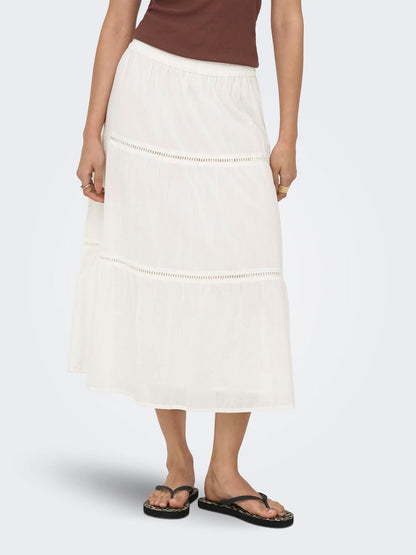 Onlisabella Long Skirt Wvn Hvit