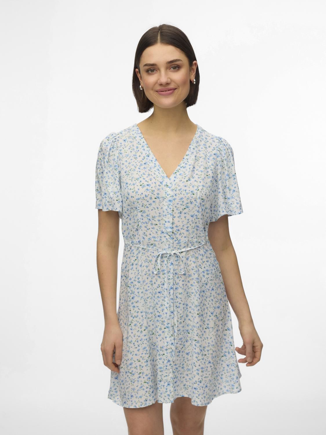 Vmalba Ss Short Dress Wvn Noos Blå