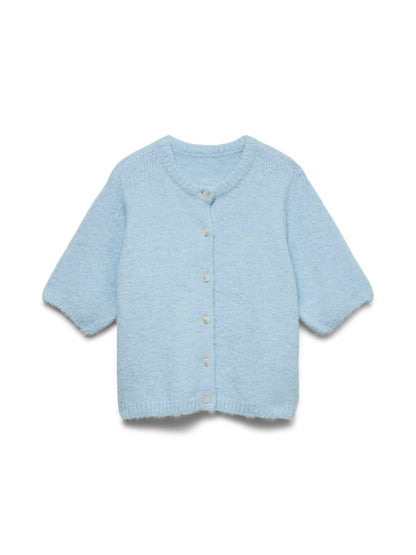 Vmkara 2/4 O-Neck Button Cardigan Exp Blå