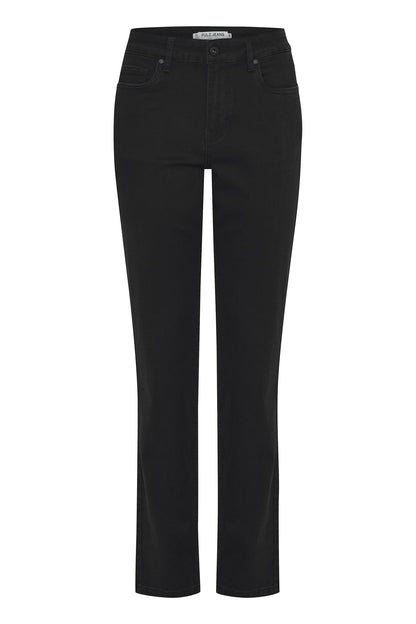 Pzemma Hw Jeans Medium Straight Leg Sort