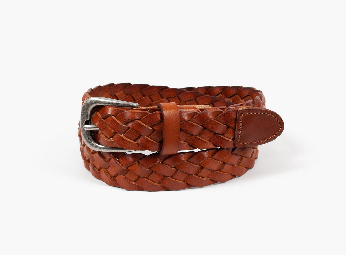 TINA FLETTET SKINNBELTE Cognac