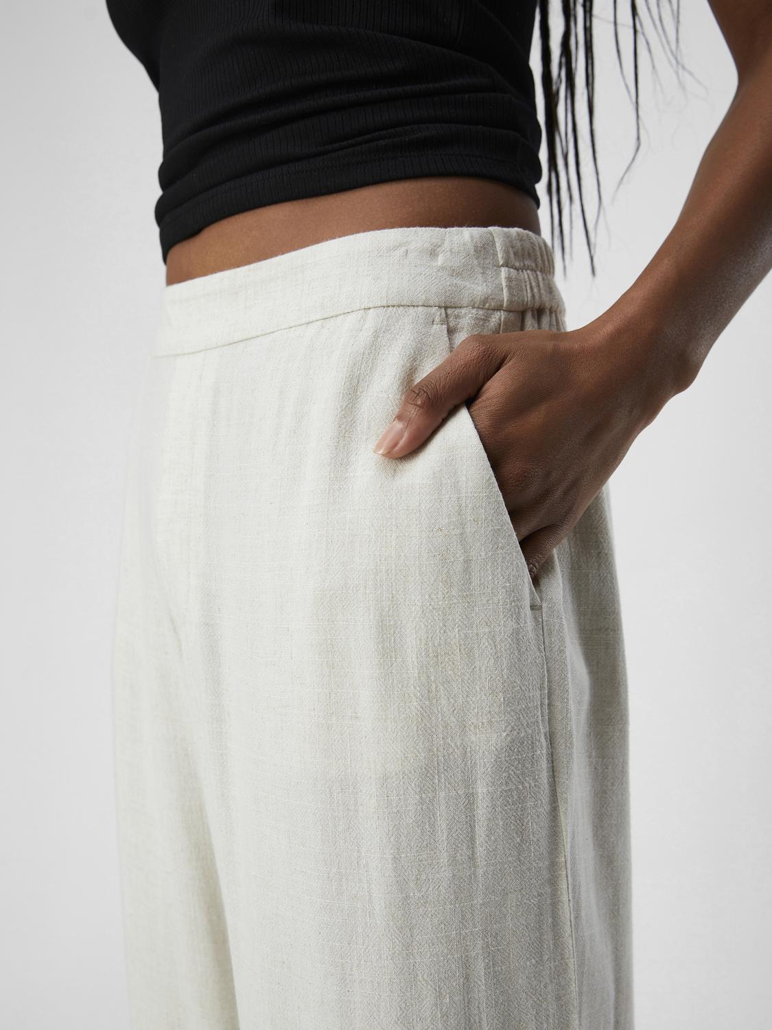 OBJSANNE ALINE WIDE PANT NOOS Beige