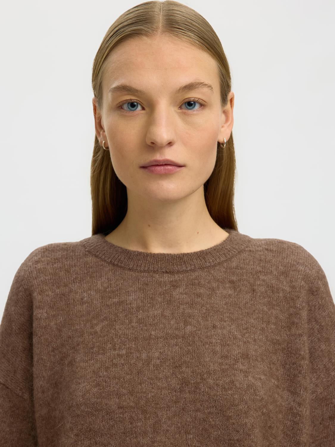Slwlulu 2/4 Knit O-Neck Noos Brun