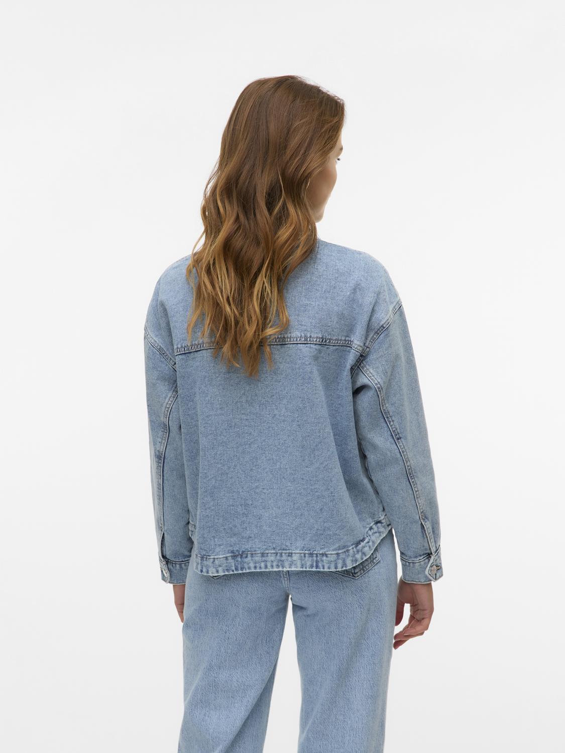 Vmjamie Ls Denim Shacket Mix Ga Noos Blå