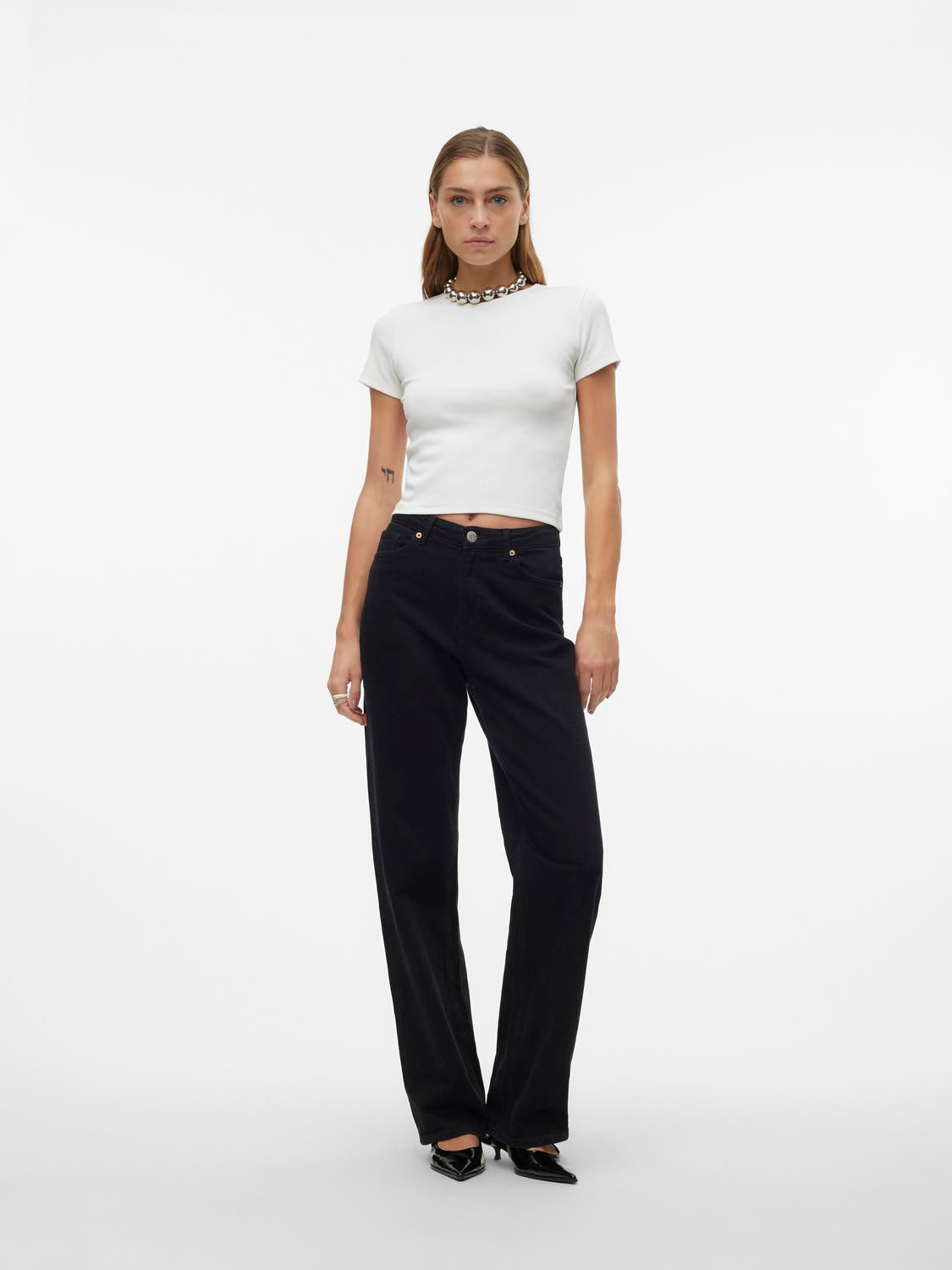 Vmchloe Ss Short Top Jrs Noos Klar Hvit
